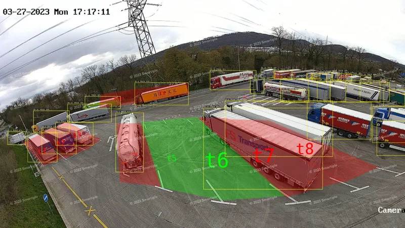 Image de caméra avec détection – Sulgen, aire poids lourds